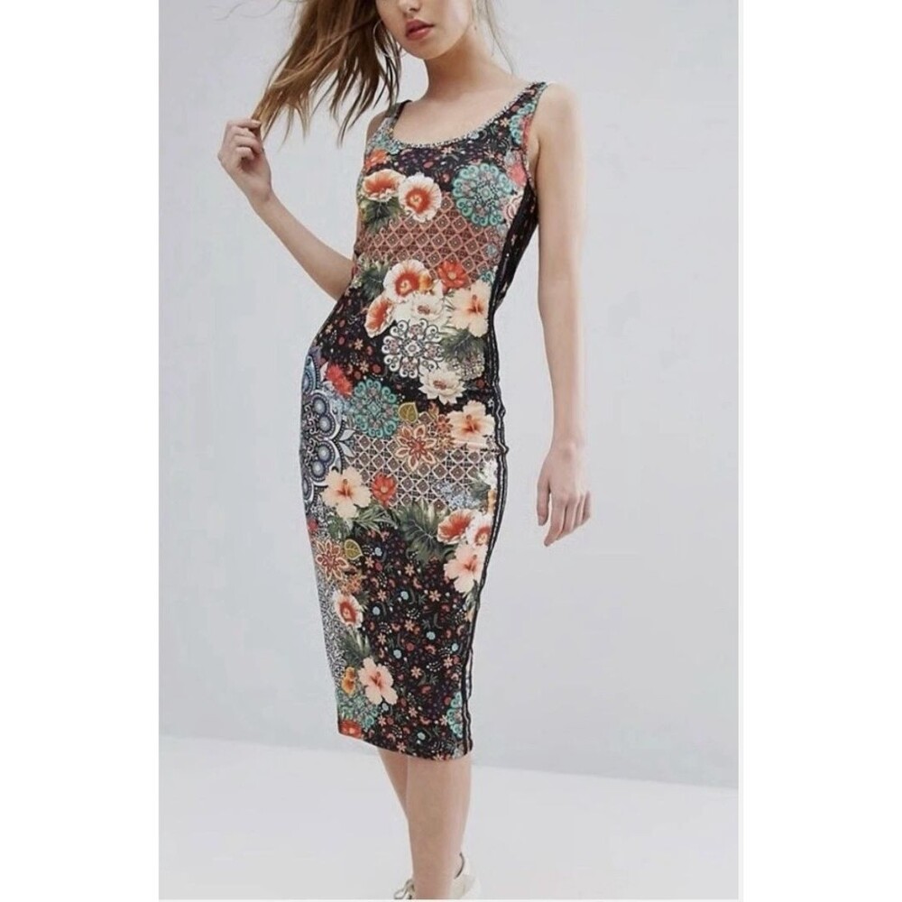 Adidas Originals x Farm Rio Dress "Jardim Agharta" Midi Tank Colorful Size XS